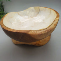 Decorative Abalone Shell and Wood Bowl