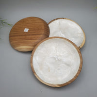 Decorative Abalone Shell and Wood Dish