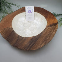 Large Decorative Abalone Shell and Wood Dish