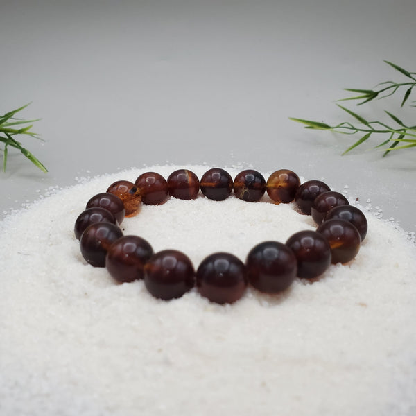 Indonesian Amber Bracelet (12mm Round beads)