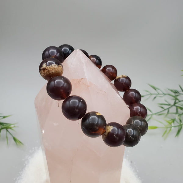 Indonesian Amber Bracelet (14mm Round beads)