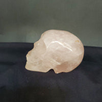 Rose Quartz Skull Carving