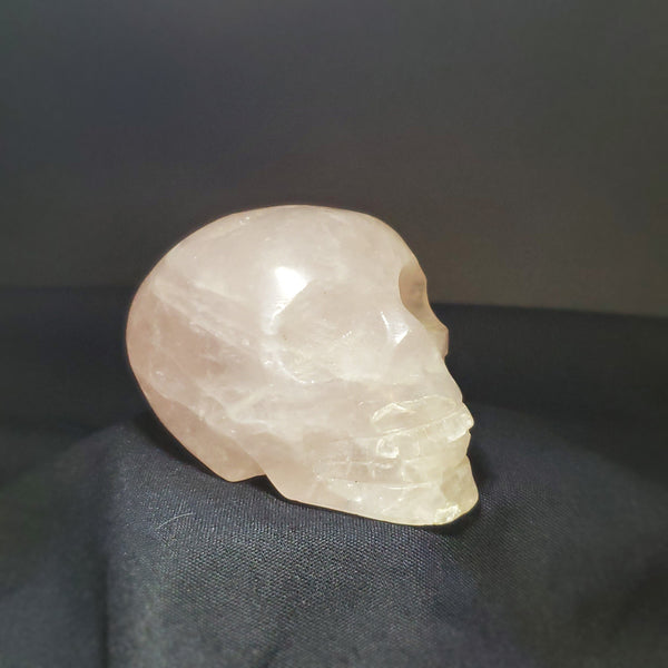 Rose Quartz Skull Carving
