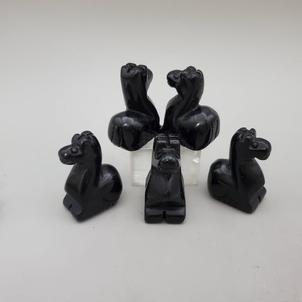 Black Obsidian Giraffe Carving