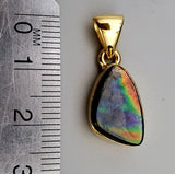 A Grade Ammolite Pendant (Gold Plated) .925SS
