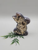 Natural Agate Druzy, Rabbit Carving