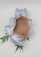 Natural Agate Druzy, Cat Carving
