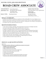 Road Crew Job