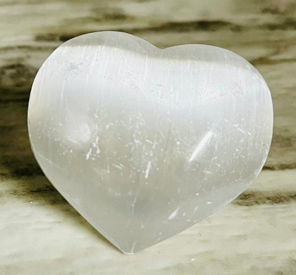 Selenite Heart Carving