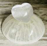 Selenite Heart Carving