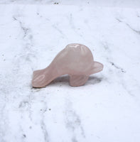 Rose Quartz Dolphin Carving
