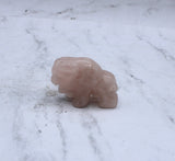 Rose Quartz Buffalo Carving