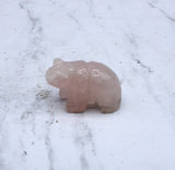 Rose Quartz Bear Carving