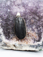 Black Tourmaline Pendant Sterling Silver