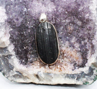 Black Tourmaline Pendant Sterling Silver