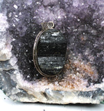 Black Tourmaline Pendant Sterling Silver