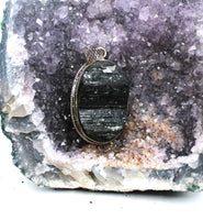 Black Tourmaline Pendant Sterling Silver