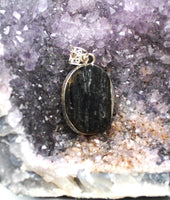 Black Tourmaline Pendant Sterling Silver