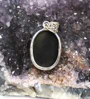 Black Tourmaline Pendant Sterling Silver