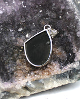 Black Tourmaline Pendant Sterling Silver