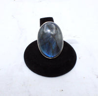 Large Stone Labradorite Ring (Size 8.5)