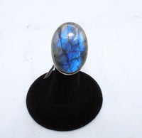 Large Stone Labradorite Ring (Size 8.5)