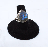 Rough Labradorite Ring (Size 8)