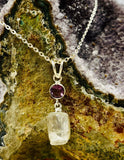 Moonstone with Amethyst Pendant (Sterling Silver)