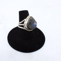 Rough Labradorite Ring (Size 8)