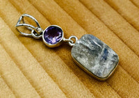 Moonstone with Amethyst Pendant (Sterling Silver)