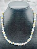 Aquamarine & Morganite Beaded Necklace