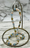 Aquamarine & Morganite Beaded Necklace
