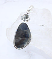 Eye of Odin Sapphire in Sterling Silver Pendant