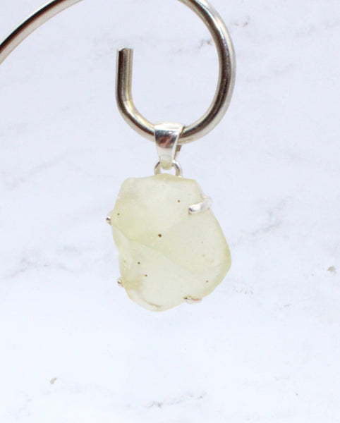 Libyan Gold Tektite Sterling Silver Pendant