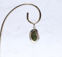 Rough Moldavite in .925 Sterling Silver Pendant