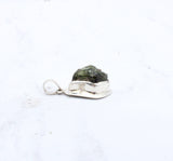 Rough Moldavite in .925 Sterling Silver Pendant