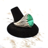 Malachite Sterling Silver Ring (Size 14.75)