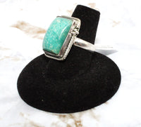 Amazonite Sterling Silver Ring (Size 7)
