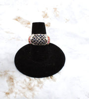 Ruby & Sapphire Gold Plated Sterling Silver Ring (Size 7)