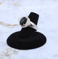 Sapphire & Diamond Ring in Sterling Silver (Size 7)