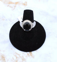 Sapphire & Diamond Ring in Sterling Silver (Size 7)