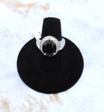 Sapphire & Diamond Ring in Sterling Silver (Size 7)