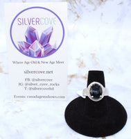 Sapphire & Diamond Ring in Sterling Silver (Size 7)