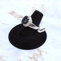 Sapphire & Diamond Ring in Sterling Silver (Size 6.75)