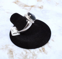 Sapphire & Diamond Ring in Sterling Silver (Size 6.75)