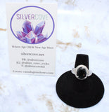 Sapphire & Diamond Ring in Sterling Silver (Size 6.75)