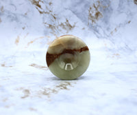 Green Onyx Sphere Stand Carving