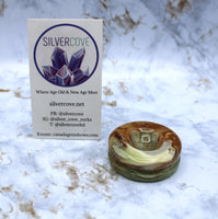 Green Onyx Sphere Stand Carving