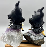 Hand Crafted Witch Figure On Amethyst Base