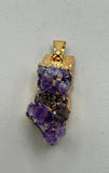 Amethyst Cluster Gold Foil Pendant